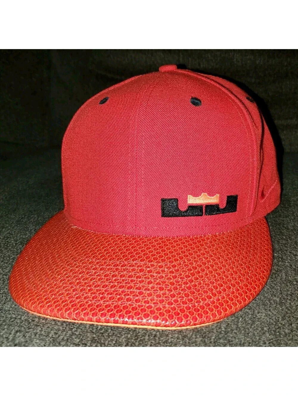 NIKE True Lebron James Heart Of Lion SnapBack Hat Cap Red Neon Orange Snakeskin